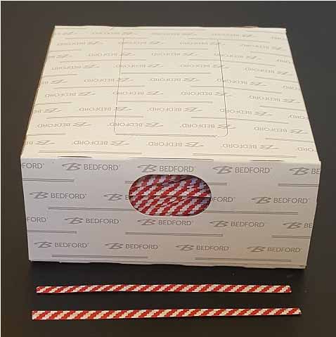 Paper Twist Tie - 4" red & white stripe, 2000/bx