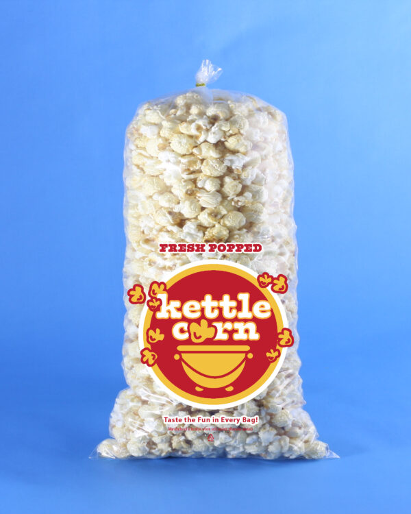 Pre-printed Kettle Corn Bag "Fresh Popped Kettle Corn" - 8" x 15" x 1.5mil (12 - 14 cups).  Sold by the case, 1000/cs