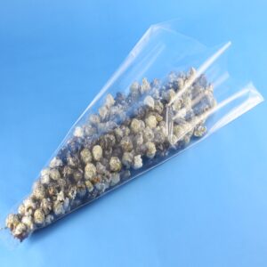 Kettle Corn Bag Cone Shape Kettle Cone  - 11.7"x21"x1.375"x 1.6MIL (6-8 cups).  Sold by the case, 1000/cs